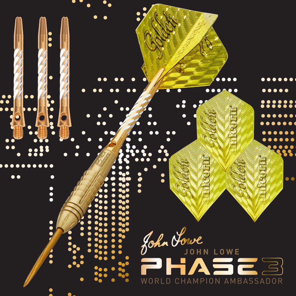 Unicorn John Lowe World Champion Ambassador Phase 3 Steel Tip Dart Set — view 2