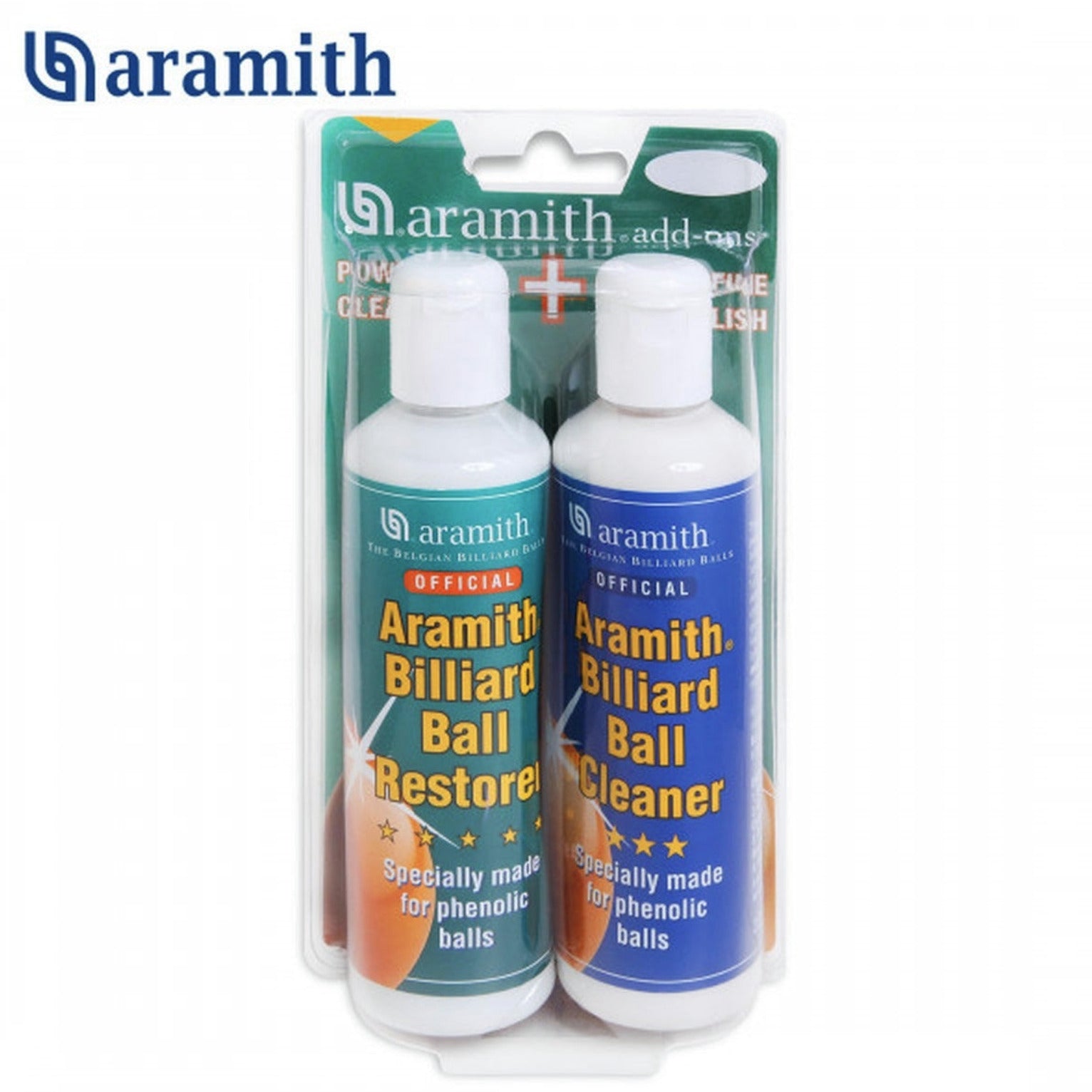 ARAMITH Billiard Ball Cleaner and Restorer kit in packaging. TPROENTBIL-REST-BLI2-2804