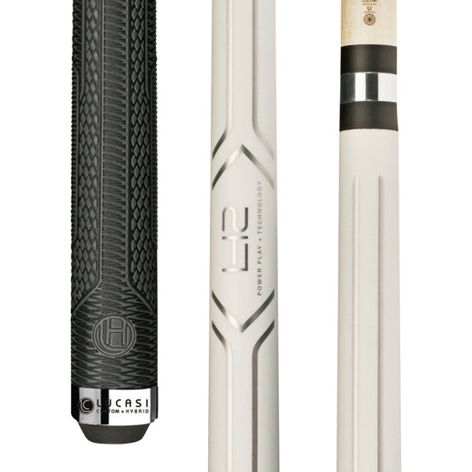 Lucasi Hybrid Matte White LH2 Cue with Sport G5 Grip (LHC13)