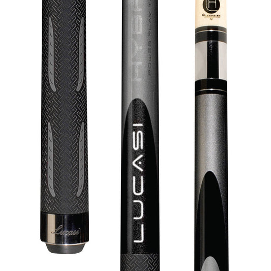 Lucasi Hybrid Black Mist &amp; Metallic Silver Cue with Sport G5 Grip (L-H40)