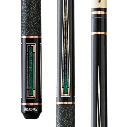 Lucasi Custom Art Deco Rose Gold & Malachite Cue (LCAD01)