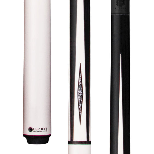 Lucasi Pinnacle Matte White/Black Cue with Carbon Fiber Tech Shaft (LPSP)