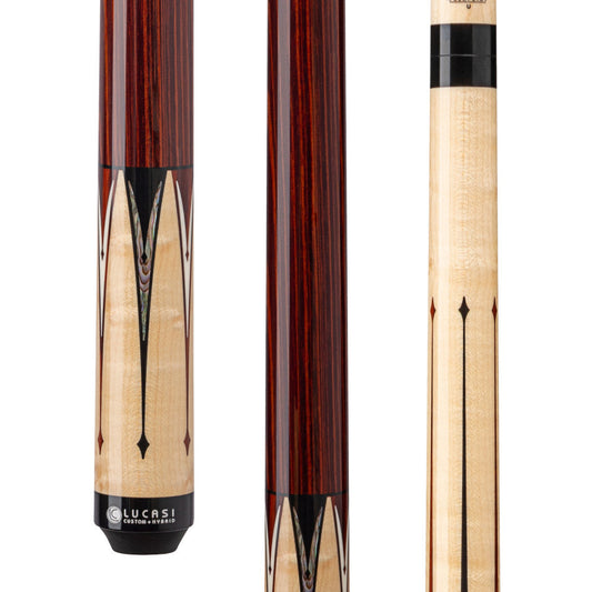 Lucasi Custom Natural Birdseye Maple &amp; Black/White Mother of Pearl Inl (LZC63)