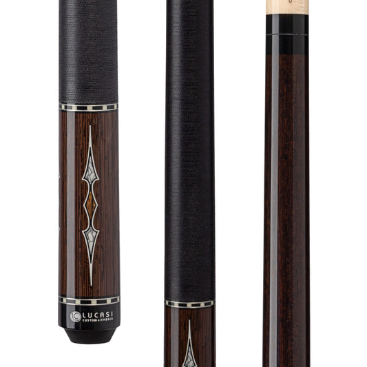 Lucasi Custom Black Palm & Bocote/White Recon Cue with Black Linen Wra (LZC61)