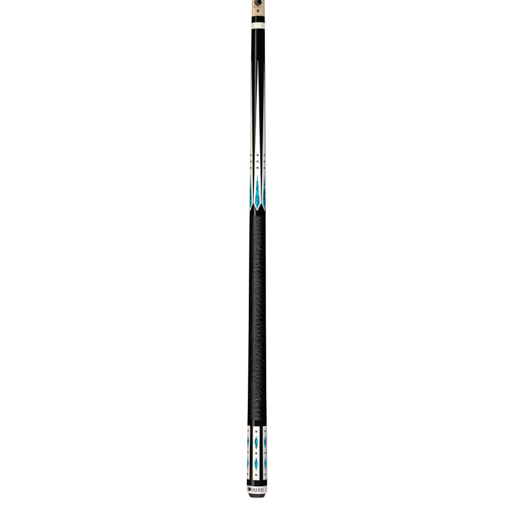 Lucasi Hybrid Midnight Black & Blue Recon Cue with Embossed Leather Grip (LHC98)