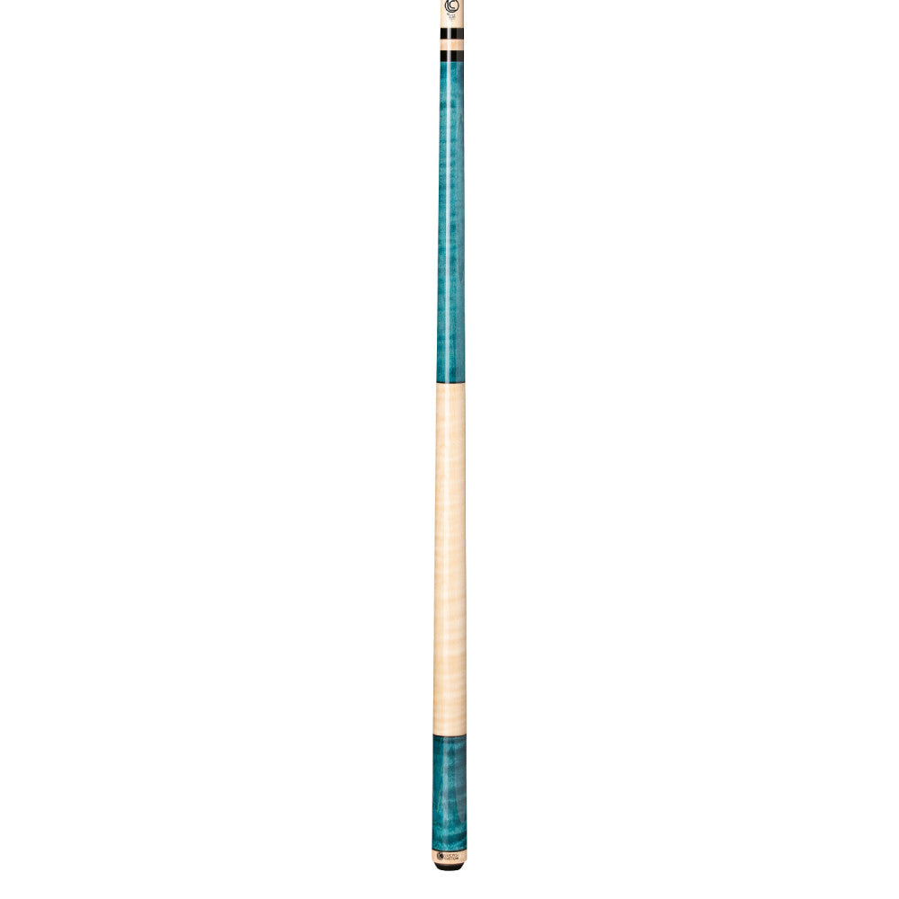 Lucasi Custom Teal Stained  Natural Birdseye Wrapless Cue (LZC3)