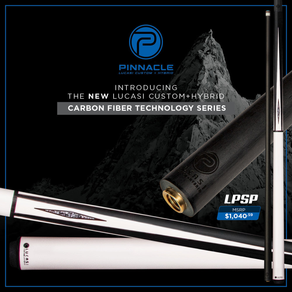 Lucasi Pinnacle Matte White/Black Cue with Carbon Fiber Tech Shaft (LPSP)