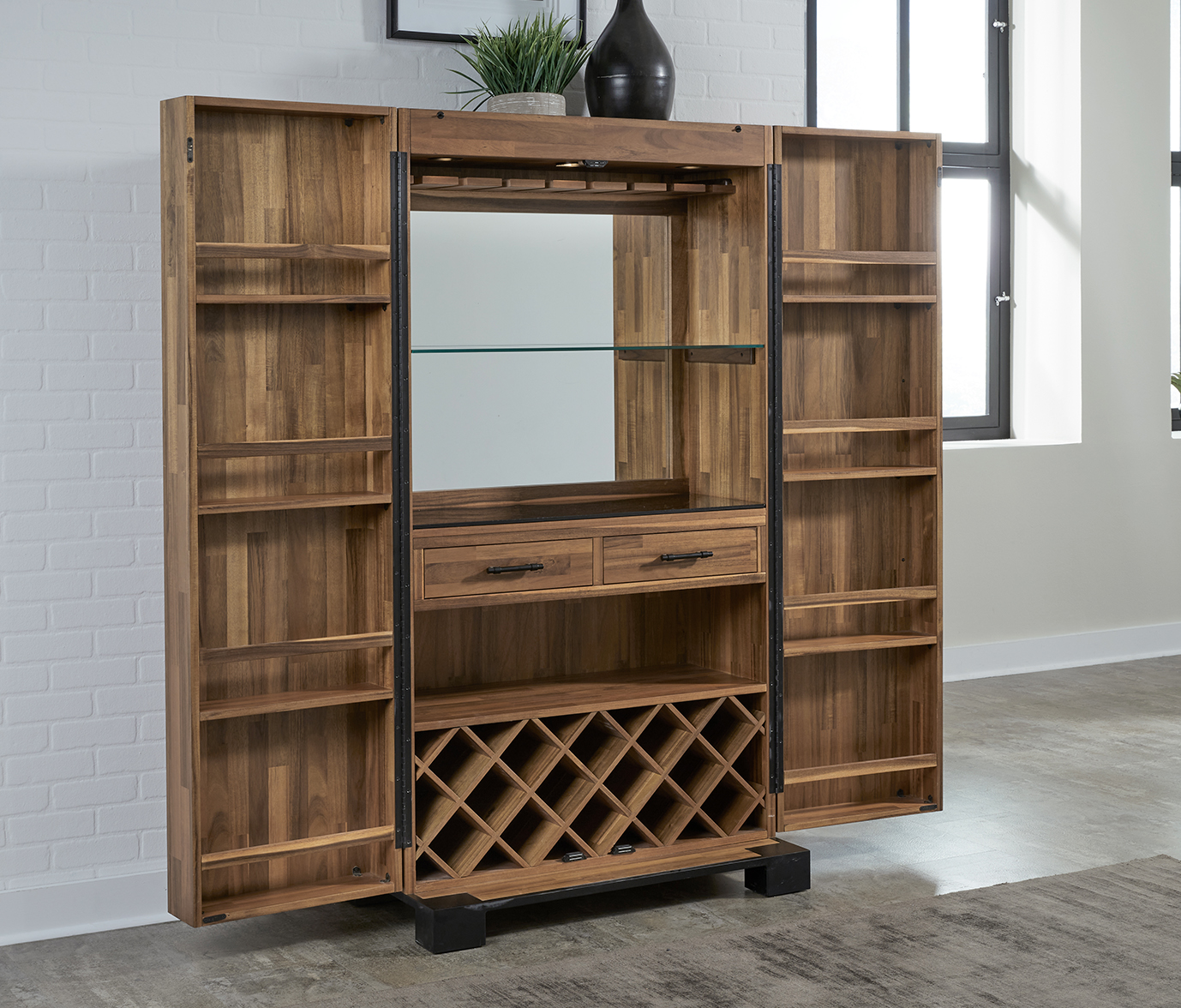 Knoxville Wine & Spirit Cabinet (Acacia) (KNOXWINECAB-AC)