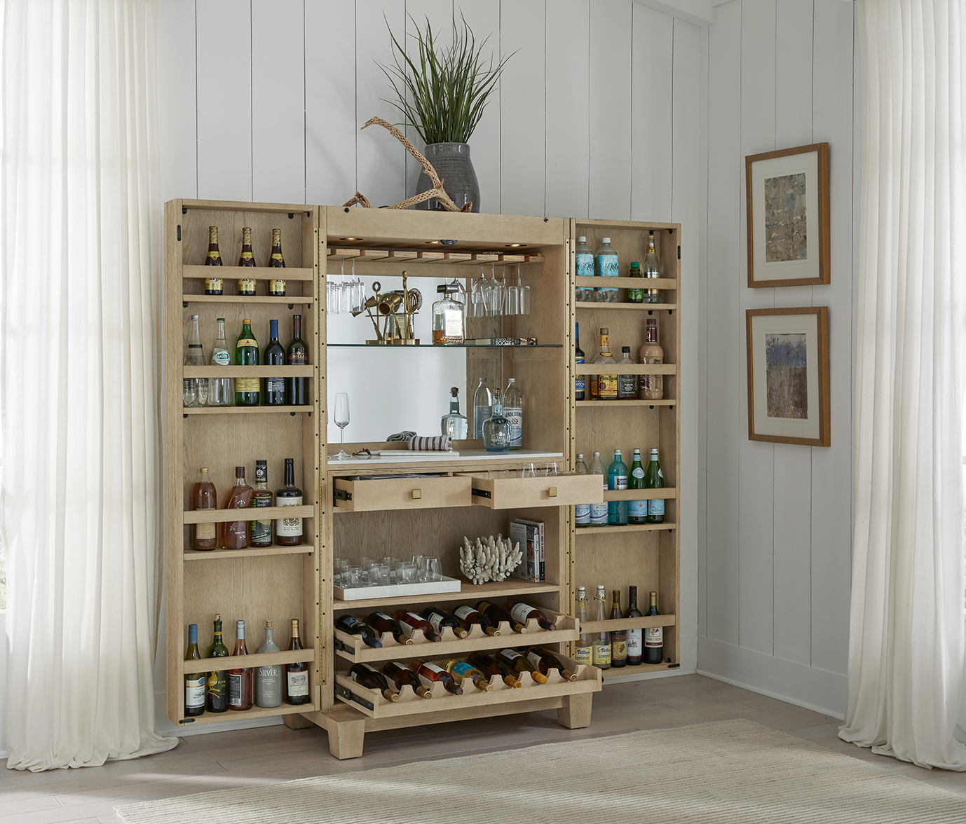Port Royal Wine & Spirit Cabinet (White Oak) (PORTWINECAB-WO)