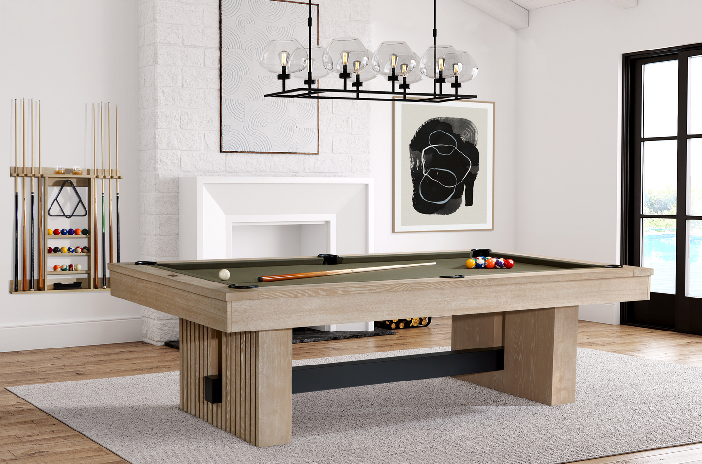 Vancouver 8' Pool Table (Natural Ash) (VANCOUVERNAOLIVE-DTCKIT)