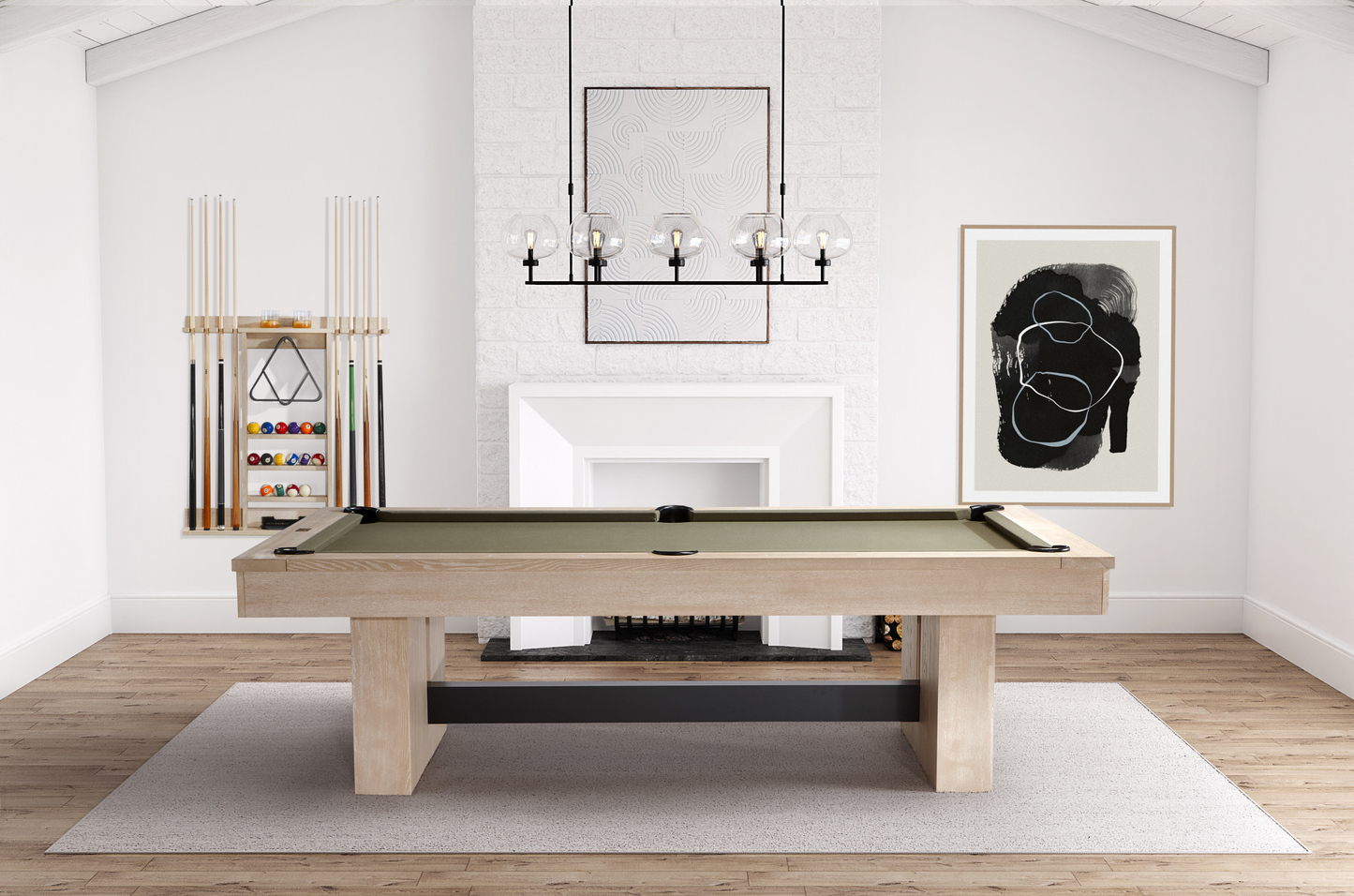 Vancouver 8' Pool Table (Natural Ash) (VANCOUVERNAOLIVE-DTCKIT)