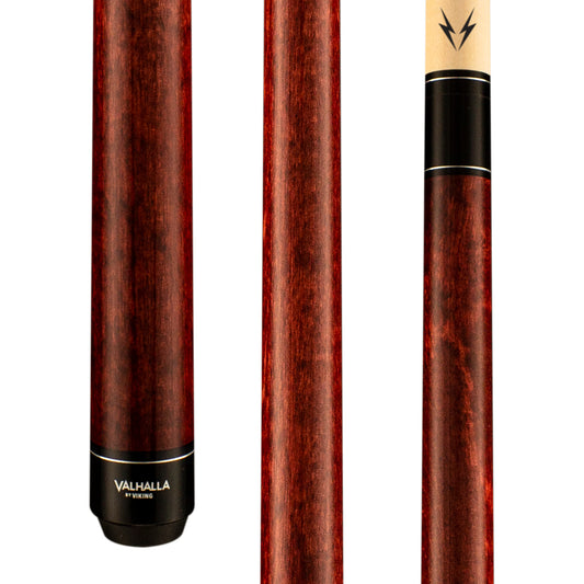 Valhalla VA110 Mahogany Stain Hard Rock Maple Pool Cue partial view.
