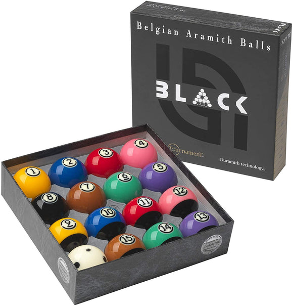 Aramith Pure Phenolic Pool Balls Regulation Billiard Ball Set (Tournament Black) 2-1/4