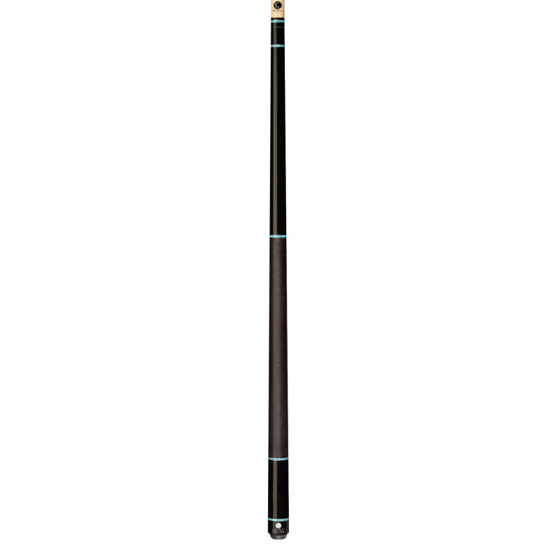 Lucasi Custom Midnight Black & Turquoise Recon Cue with Black Linen Wrap (LZD5)