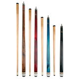 Aska Set of 4 Short Kids Pool Cue Sticks LCSN, Stained Maple, Canadian Hardrock Maple Shaft, 13mm Tip, Mixed Lengths 36",42",48",52", LCSN4