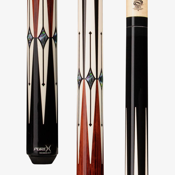 HXTE1 PureX Technology Pool Cue, 12.75mm Kamui Black Layered Tip, Maple Shaft, 5/16x18 Joint