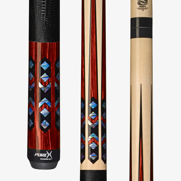 HXTE8 PureX® Technology Pool Cue, 12.75mm Kamui Black Layered Tip, Maple Shaft, 5/16x18 Joint
